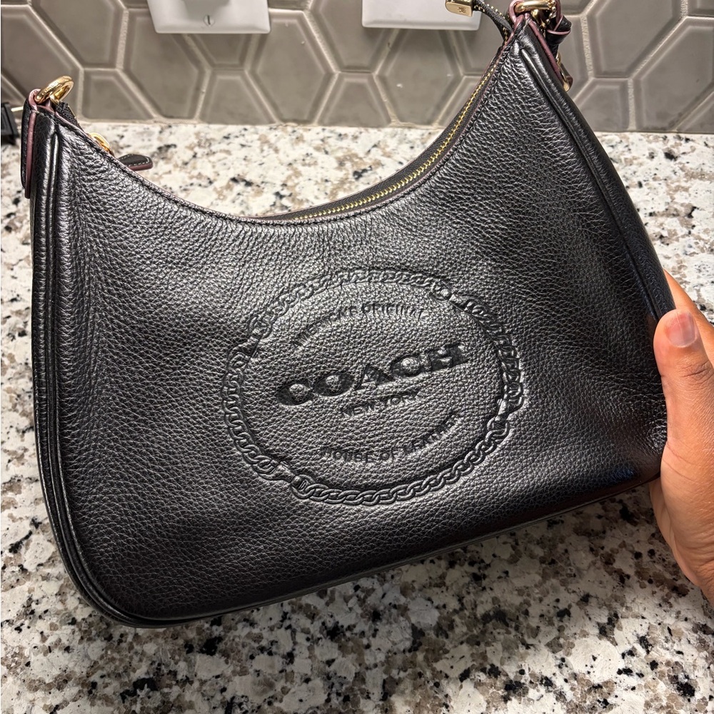 Coach Black Leather Hobo Bag